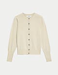 Crew Neck Button Front Cardigan