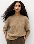 Wool Alpaca Blend Relaxed Knitted Top