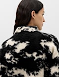 Wool Blend Animal Print Funnel Neck Jumper