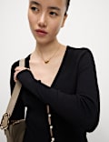 Ribbed V-Neck Button Front Cardigan