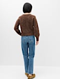 Alpaca Blend Crew Neck Cardigan