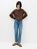 Alpaca Blend Crew Neck Cardigan