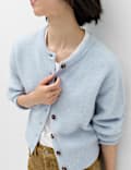 Alpaca Blend Crew Neck Cardigan