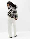 Checked Crew Neck Jumper with Wool