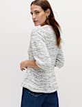 Cardigan p&eacute;plum coupe slim en coton &agrave; col en V
