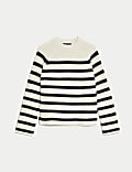 Jumper Bertekstur Motif Garis Bahan Katun