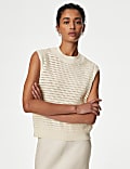 Cotton Rich Knitted Short Sleeve Top