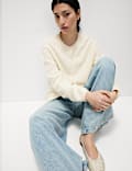 Cotton Rich Embellished Crew Neck Cardigan