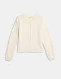 Cotton Rich Embellished Crew Neck Cardigan