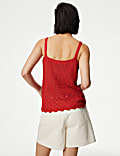 Pointelle Textured V Neck Knitted Vest