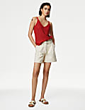 Pointelle Textured V Neck Knitted Vest