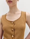 Button Front Slim Fit Knitted Waistcoat