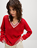 Cotton Rich Textured Tipped Detail Jumper