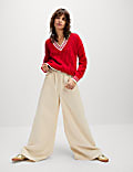 Cotton Rich Textured Tipped Detail Jumper