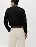 Collared Zip Up Relaxed Knitted Jacket