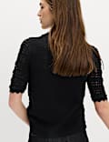 Cotton Blend Open Stitch Cardigan
