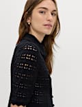 Cotton Blend Open Stitch Cardigan