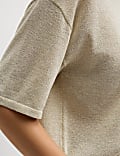 Metallic Crew Neck Knitted Top