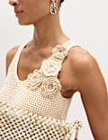 Maillot de corps en maille de coton m&eacute;lang&eacute; style crochet