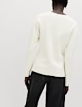V-Neck Slim Fit Button Front Knitted Jacket