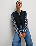 Cotton Rich Textured Cropped Waistcoat