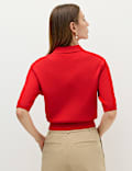 Collared Cropped Knitted Top