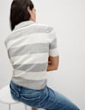 Soft Touch Striped Collared Knitted Top
