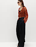Textured V-Neck Tie Front Cardigan