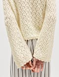 Cotton Rich Pearl Detail Scallop Edge Cardigan