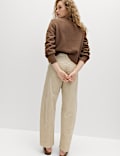 Cotton Rich Crew Neck Button Front Cardigan