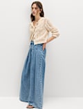 Cardigan coupe slim en coton m&eacute;lang&eacute; textur&eacute;