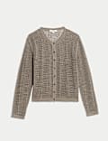 Cotton Rich Open Stitch Cropped Cardigan