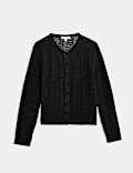Cotton Rich Open Stitch Cropped Cardigan