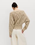 Cotton Rich Textured Slash Neck Relaxed Jumper