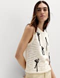 Maillot de corps en maille de coton &agrave; motif floral Cornelli