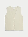 Cotton Rich V-Neck Knitted Waistcoat