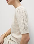 Cotton Rich Textured Slim Fit Crop Top