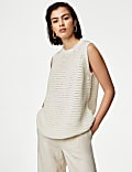 Cotton Rich Pointelle Knitted Vest