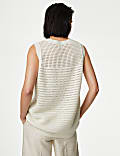 Cotton Rich Pointelle Knitted Vest