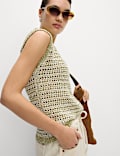 Crew Neck Slim Fit Knitted Vest with Cotton