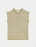 Crew Neck Slim Fit Knitted Vest with Cotton