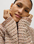 Textured Crew Neck Jumper with Cotton