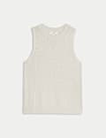 Cotton Rich Textured Knitted Vest