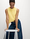 Cotton Rich Textured Knitted Vest