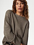 Textured Crew Neck Jumper