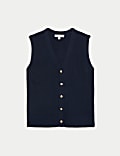 Cotton Rich Textured Fitted Waistcoat