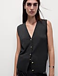 Cotton Rich Textured Fitted Waistcoat