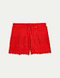 Short en maille pointelle de coton mélangé