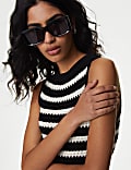 Cotton Rich Striped Midi Knitted Dress