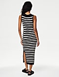 Cotton Rich Striped Midi Knitted Dress